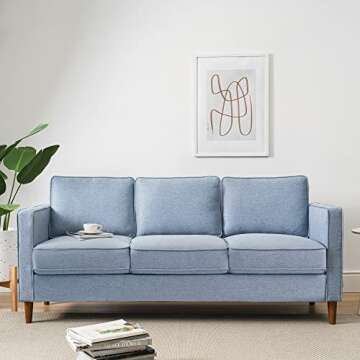 Mellow HANA Modern Sofa with Storage Pockets - Dusty Blue