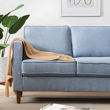 Mellow HANA Modern Sofa with Storage Pockets - Dusty Blue