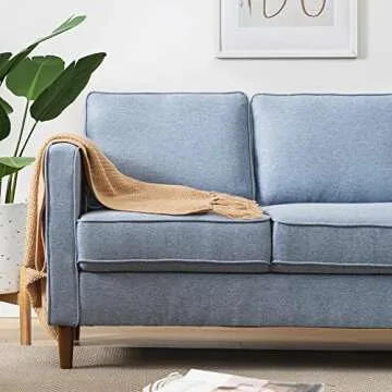 Mellow HANA Modern Sofa with Storage Pockets - Dusty Blue