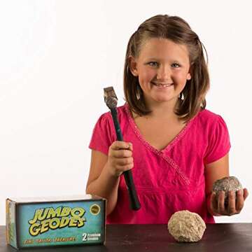 Break Open 2 Jumbo Geodes– Crystals Discovery and Fun for Kids
