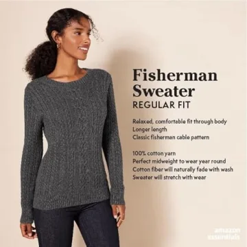 Stylish Amazon Essentials Women's Cable Knit Sweater