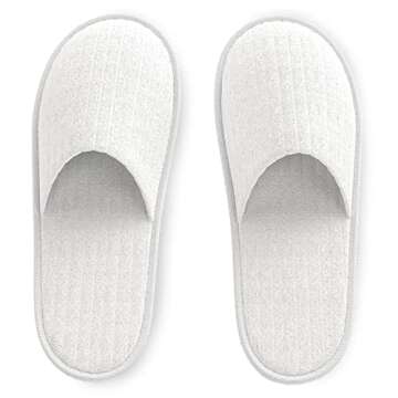 Maeline Bulk 6 Pair Disposable Home Slippers for Family Spa Guests Hotels Office - Mixed Slippers Home Party, Housewarming, Soft Fleece, Closed Toe, Multi, 9-13 Women/7-11 Men