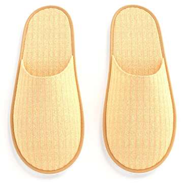 Maeline Bulk 6 Pair Disposable Home Slippers for Family Spa Guests Hotels Office - Mixed Slippers Home Party, Housewarming, Soft Fleece, Closed Toe, Multi, 9-13 Women/7-11 Men