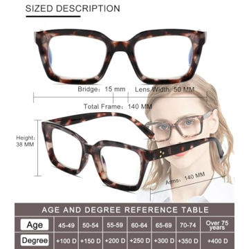 Hubeye Stylish Blue Light Blocking Reading Glasses