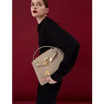 WOWORAMA Chunky Initial Letter Keychain for Women Gold Bubble Letter A Bag Charm Purse Charms for Handbags Personalized Keyrings Accessories A