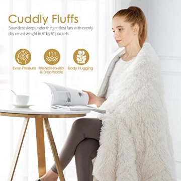 Mr. Sandman Faux Fur Weighted Blanket for Cozy Sleep