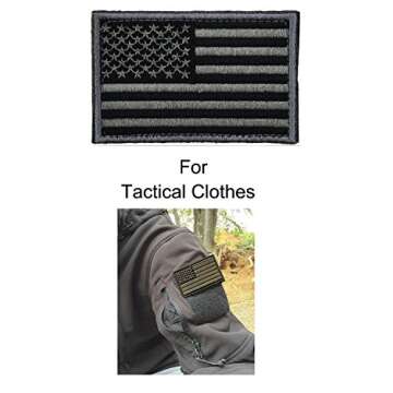 Prohouse Tactical USA Flag Patch Set - 2 Pieces - Black & Gray