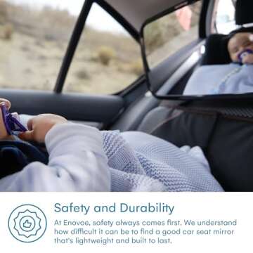 Enovoe Baby Car Mirror with Cleaning Cloth - Wide Convex Back Seat Baby Mirror is Shatterproof and Adjustable - 360 Swivel Rear Facing Car Seats Mirror Helps Keep an Eye on Your Infant car baby mirror