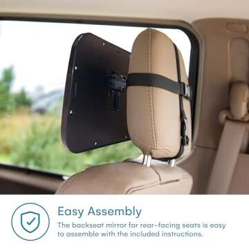 Enovoe Baby Car Mirror with Cleaning Cloth - Wide Convex Back Seat Baby Mirror is Shatterproof and Adjustable - 360 Swivel Rear Facing Car Seats Mirror Helps Keep an Eye on Your Infant car baby mirror