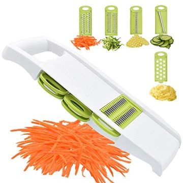 NACOLUS 5-in-1 Mandoline Slicer - Multi-Blade Kitchen Tool for Effortless Food Prep