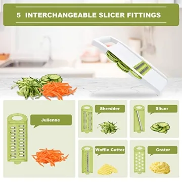 NACOLUS 5-in-1 Mandoline Vegetable Slicer for Easy Prep