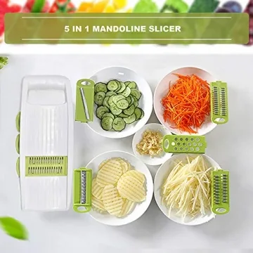 NACOLUS 5-in-1 Mandoline Vegetable Slicer for Easy Prep