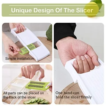 NACOLUS 5-in-1 Mandoline Vegetable Slicer for Easy Prep