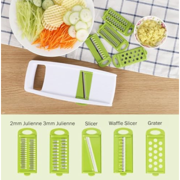 NACOLUS 5-in-1 Mandoline Vegetable Slicer for Easy Prep