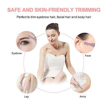 TOUCHBeauty Facial Hair Trimmer Eyebrow Shaper Wet & Dry Hair Removal for Face Legs Battery Powered Upgraded(Rose Gold)