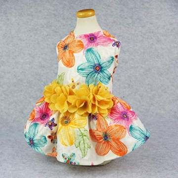 Fitwarm Floral Dog Harness Dress with D-Ring - XS