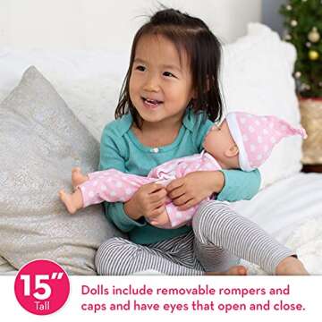 Melissa & Doug Mine to Love Twins Luke & Lucy 15” Light Skin-Tone Boy and Girl Baby Dolls with Rom...