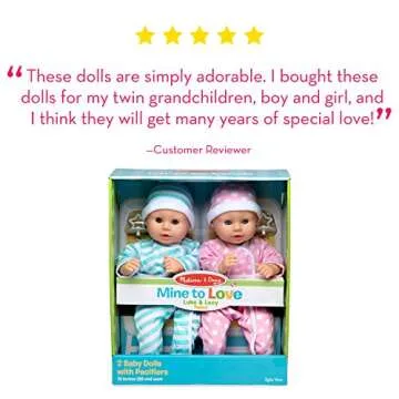 Melissa & Doug Twins Luke & Lucy 15-in Baby Dolls Set