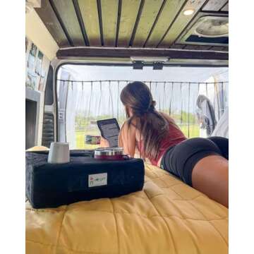 The Original Cup Cozy Pillow Gray-As Seen on TV-The World's Best Couch/Bed/Car Cup Holder for Drinks/Snacks/Remotes! (Black, 5 Hole)