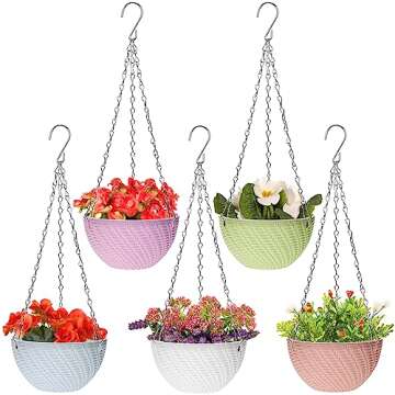 Foraineam 10 Pack Mini Hanging Planters Garden Self-Watering Flower Plant Pot Container Succulent Pl...