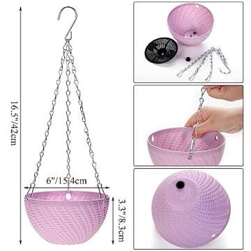 Foraineam 10 Pack Mini Hanging Planters Garden Self-Watering Flower Plant Pot Container Succulent Planter Pots with Hanging Chain