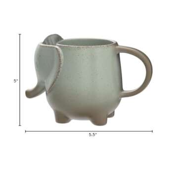 HAPPINESS APPLY HERE Ceramic 15oz Elephant Tea Mug Green