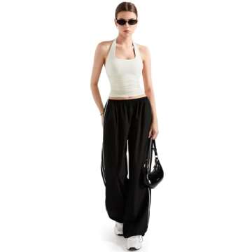 SUUKSESS Women Halter Tank Tops Double Lined Basic Backless Y2K Trendy Going Out Tops (White,S)