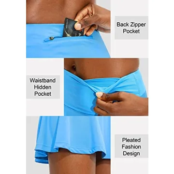 SANTINY Pleated Tennis Skirt for Women with Pockets