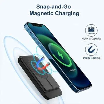 Magnetic 6000mAh Power Bank for iPhone 15/14/13/12