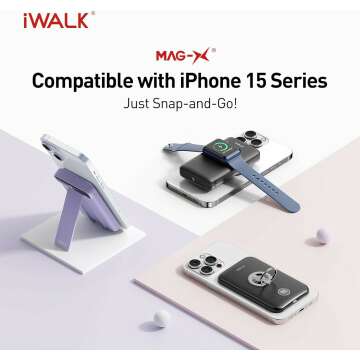 Magnetic 6000mAh Power Bank for iPhone 15/14/13/12