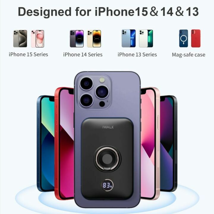 Magnetic 6000mAh Power Bank for iPhone 15/14/13/12
