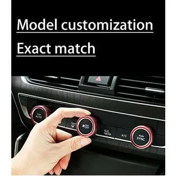 GeeGeeTop Aluminum Centre Console Sound Volume Knob Cover Compatible with 10th Honda Accord Sedan Sport EX EX-L LX 2018-2020 Car AC Air Conditioning Knob Ring Cover Trim 5PCS (Red)