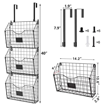X-cosrack 3-Tier Hanging Wall Files Rack for Organizing