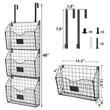 X-cosrack 3-Tier Hanging Wall Files Rack for Organizing
