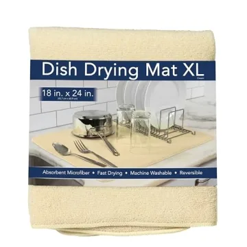 Kitchen Basics XL Microfiber Dish Drying Mat - Absorbent & Durable