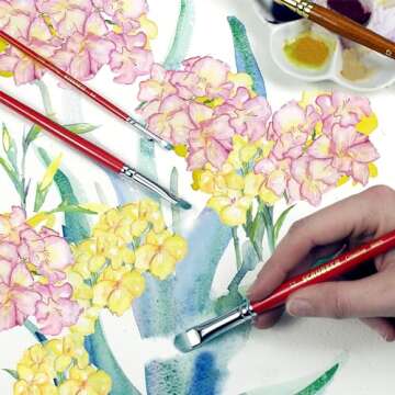 Creative Mark Scrubber Watercolor Brushes - Professional Watercolor Brushes for Scrubbing, Blotting,...