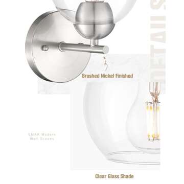 Emak Modern Brushed Nickel Wall Sconces Set of 2