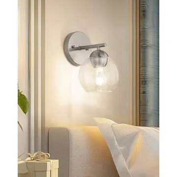 Emak Modern Brushed Nickel Wall Sconces Set of 2