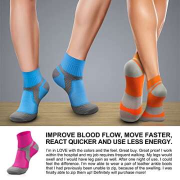 CHARMKING Graduated Compression Socks for Women & Men Circulation 15-20 mmHg is Best for Athletic, R...