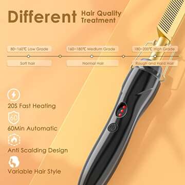 Electric Hot Comb for Effortless Hair Styling