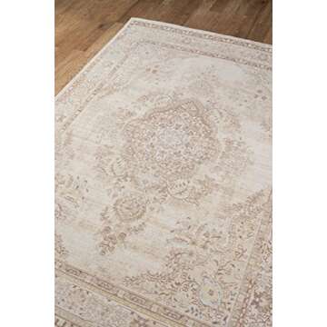 Momeni Rugs Isabella Polyester Area Rug, 5'3" X 7'3", Ivory
