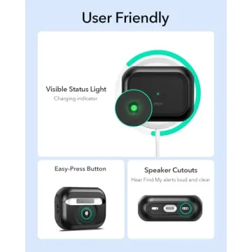 Durable Black Case for AirPods Pro 2nd Gen