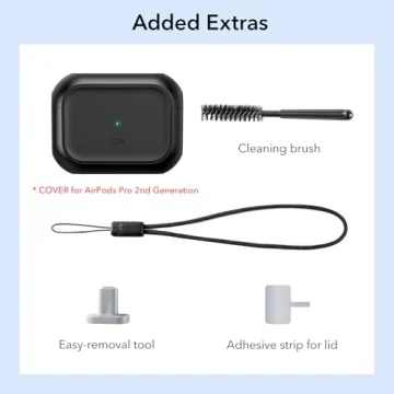 Durable Black Case for AirPods Pro 2nd Gen