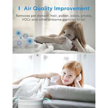 meross Smart Wi-Fi Air Purifier for Home Supports Apple HomeKit, Alexa,Google Assistant and SmartThings,H13 True HEPA Filter 24dB Quiet Air Purifier for Allergies, Pets, Smoke,Dust,Pollen, 2.4G Only