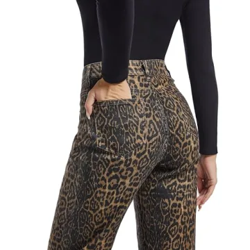 Trendy Leopard Pull On Jeans for Women | ETTELO Style