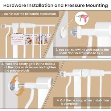 BalanceFrom Easy Walk-Thru Safety Gate for Doorways and Stairways with Auto-Close/Hold-Open Features, 30-Inch Tall, Fits 29.1 - 33.8 Inch Openings, White