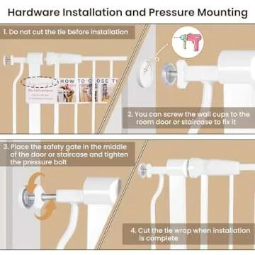 BalanceFrom Easy Walk-Thru Safety Gate for Doorways and Stairways with Auto-Close/Hold-Open Features, 30-Inch Tall, Fits 29.1 - 33.8 Inch Openings, White