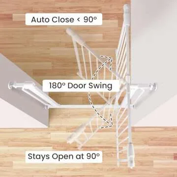 BalanceFrom Easy Walk-Thru Safety Gate for Doorways and Stairways with Auto-Close/Hold-Open Features, 30-Inch Tall, Fits 29.1 - 33.8 Inch Openings, White