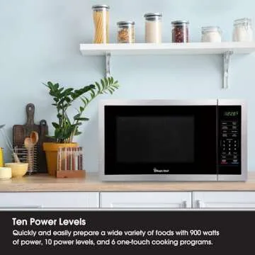 Magic Chef 0.9 Cu Ft Microwave, 900 Watt, Stainless Steel