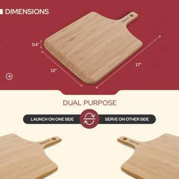 Slyced Wood Pizza Peel Rack, Includes 4 x 12 Inch Non-Stick Bamboo Pizza Boards - Innovative Design Allows You To Prep, Cook and Serve 4 Pizzas in 10 Mins - Real Wood Pizza Paddle Stand
